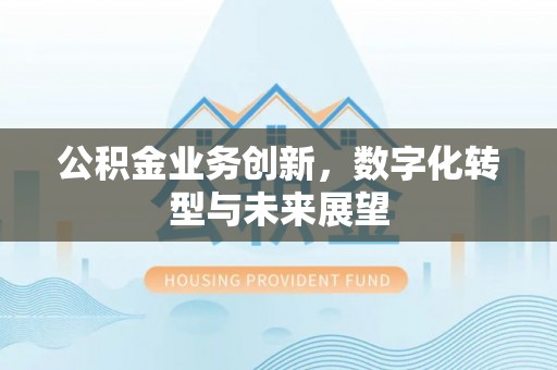 开江公积金业务创新，数字化转型与未来展望
